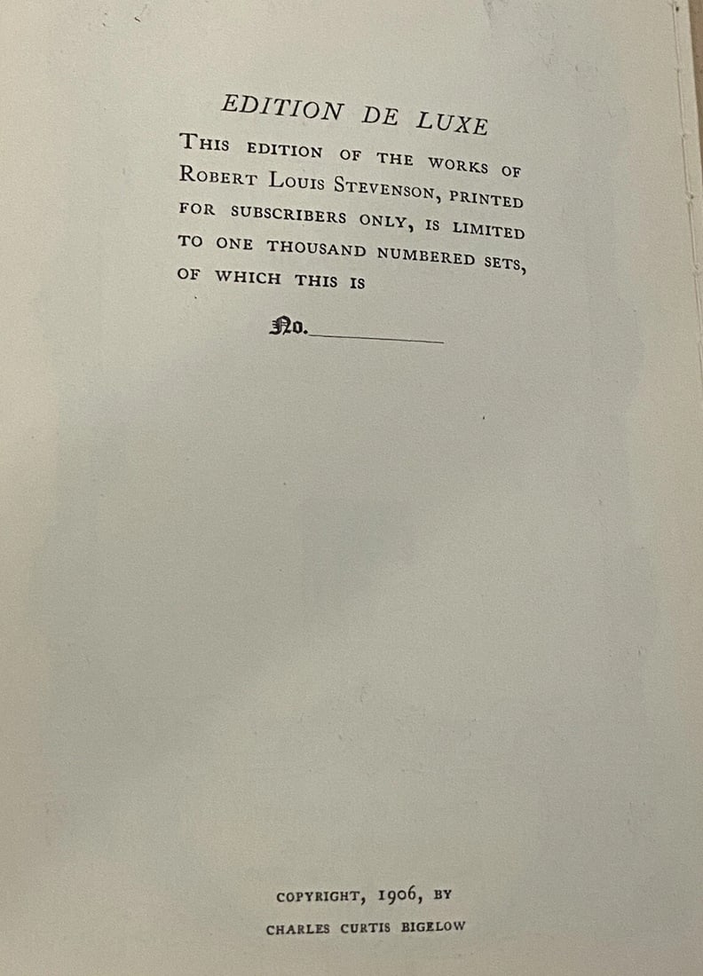 Robert L. Stevenson Black Arrow etc.Ed. DeLuxe Ltd.Ed. of 1,000 1906 Vol. III - 5