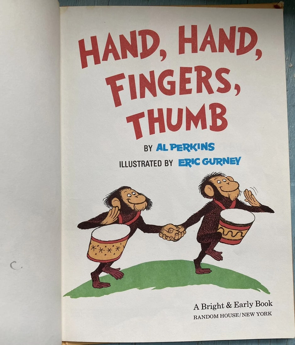 Bright and Early Books Hand, Hand, Fingers,Thumb HC Al Perkins 1969 BCE 1st Good - 5