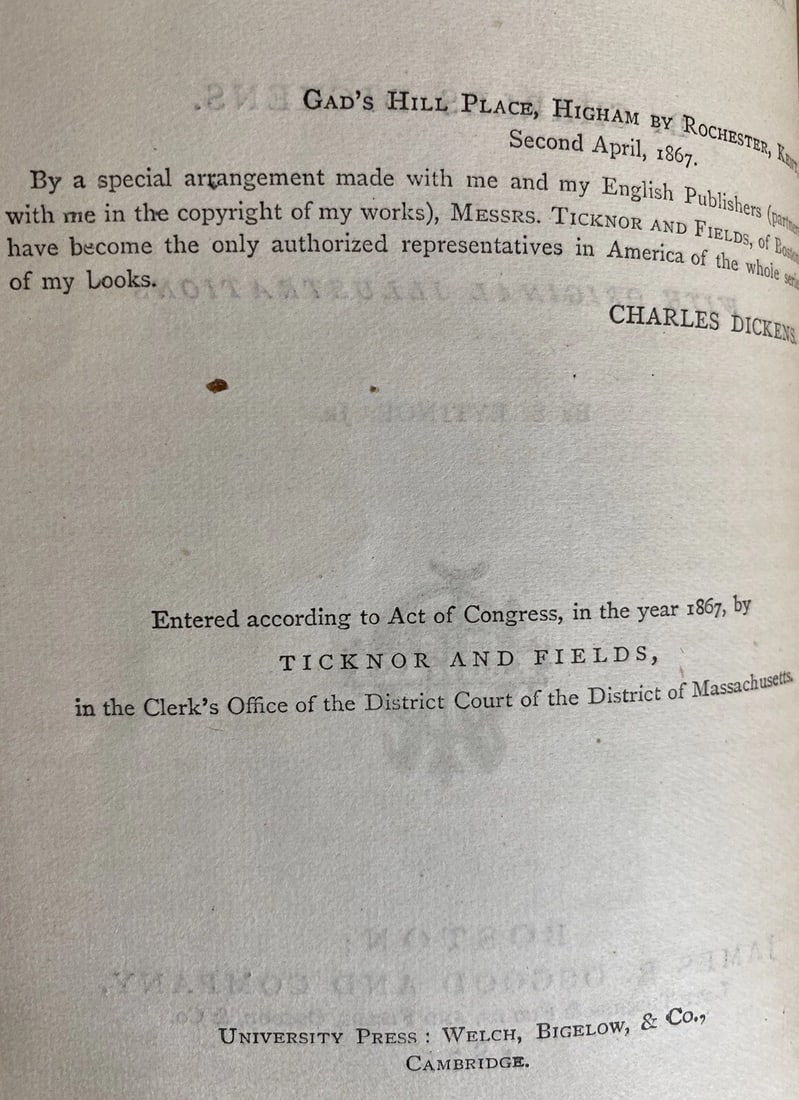 Dickens' Works Illustrated Little Dorrit James R. Osgood & Co. Boston 1875 HC - 5