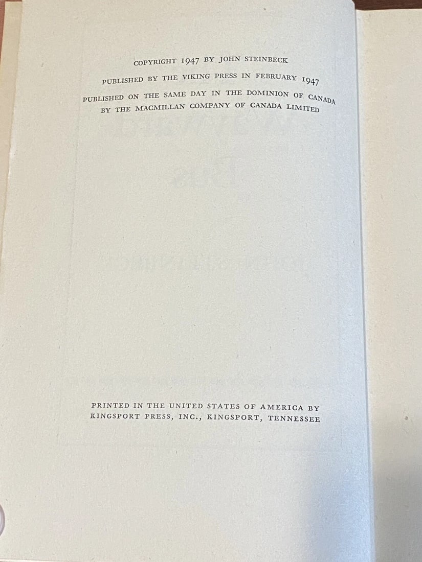 1947 1st Edition/Printing "THE WAYWARD BUS" by John Steinbeck Viking Press HC - 8