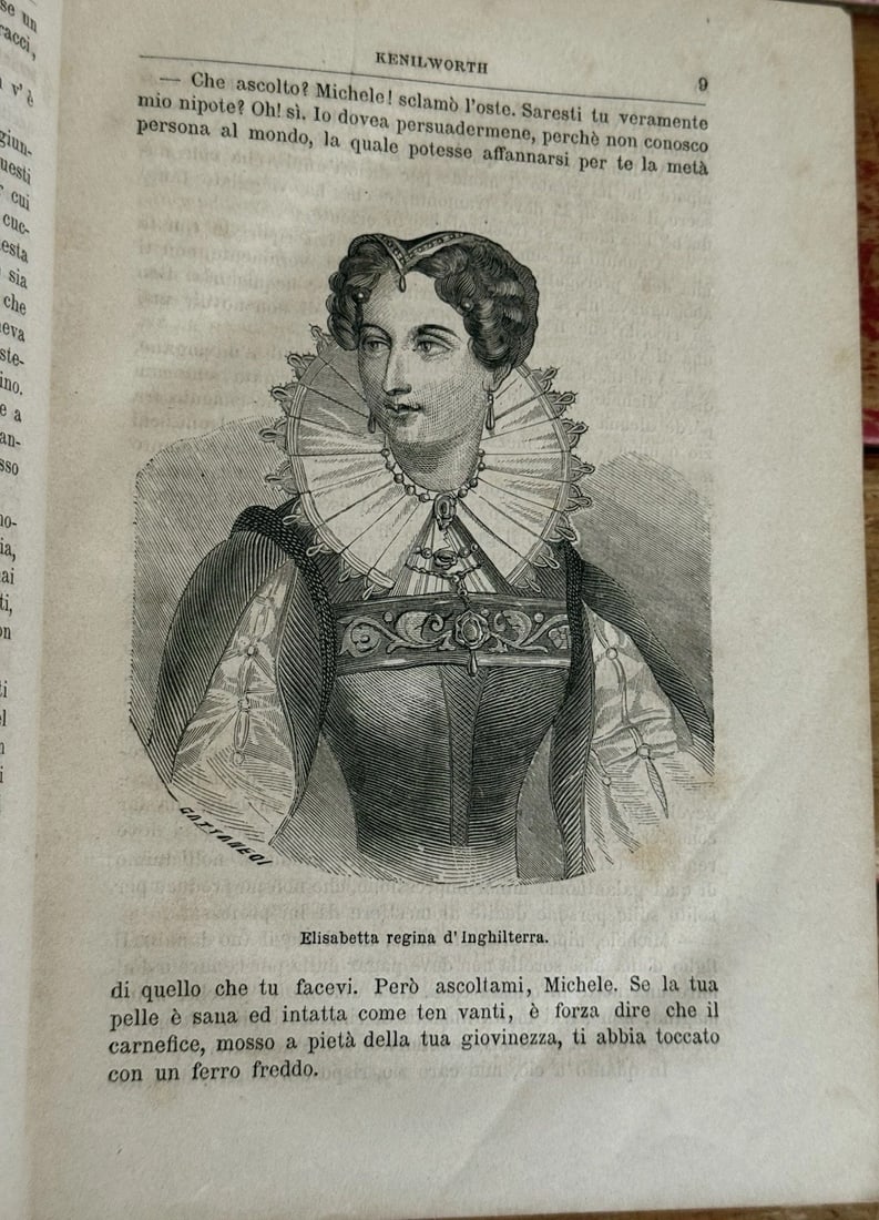 Sir Walter Scott Il Castillo Di Kenilworth HC/Lthr Illustrated 1873? Milano - 4