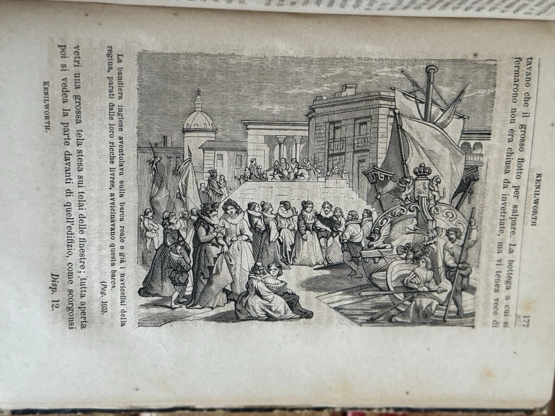 Sir Walter Scott Il Castillo Di Kenilworth HC/Lthr Illustrated 1873? Milano - 6