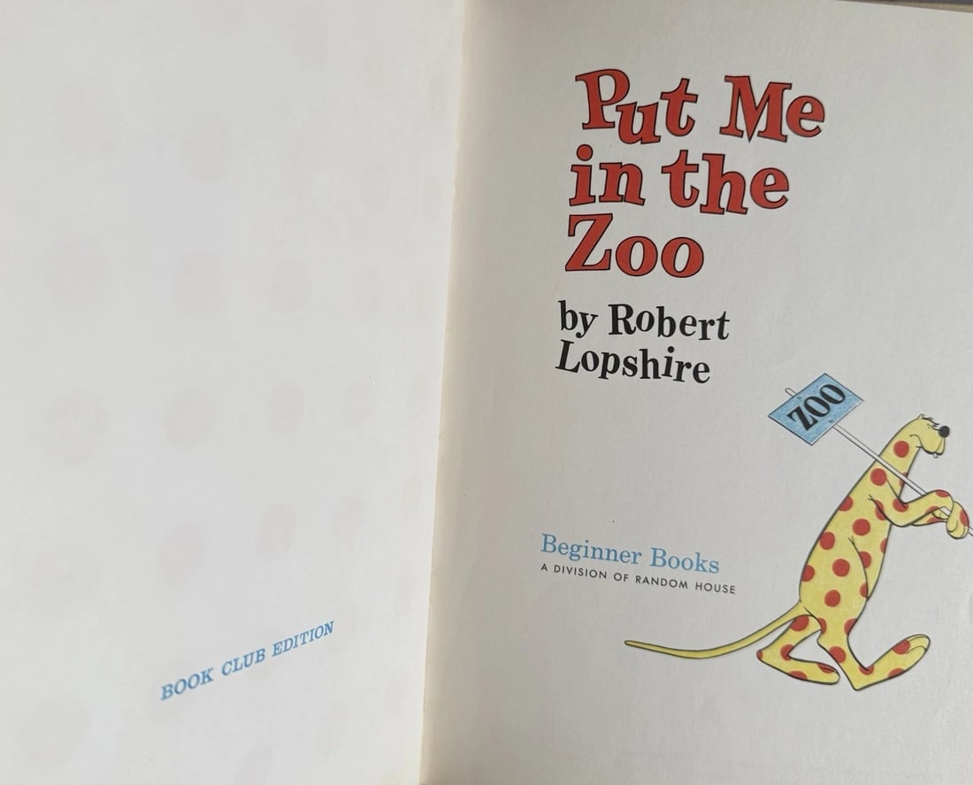PUT ME IN THE ZOO Robert Lopshire 1960 1st BC Ed. 1st Print VGood Beginner Books - 3