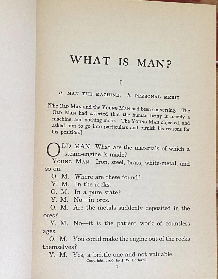 Mark Twain WHAT IS MAN? Auth. Edition Harper & Bros. 1917 HC Near Fine Vol.XII - 13