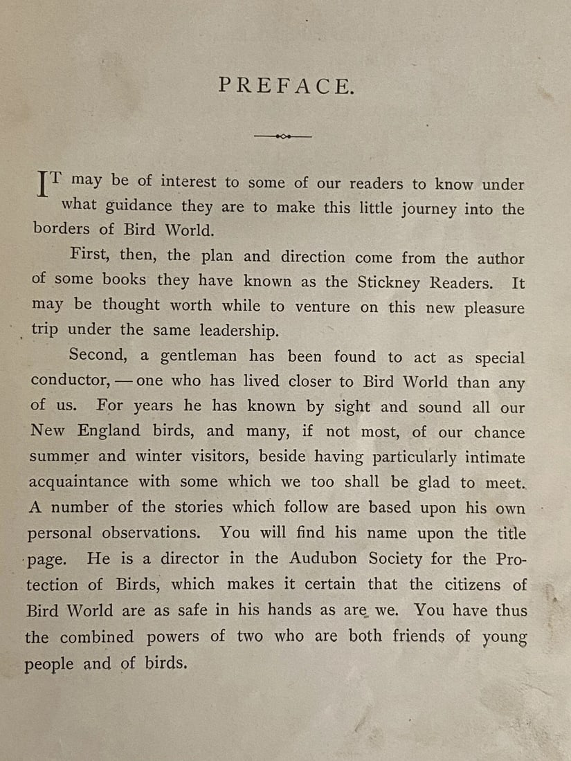 BIRD WORLD Stickney & Hoffmann 1st Ed. 1898HC Ginn & Co. ForChildren Illustrated - 8