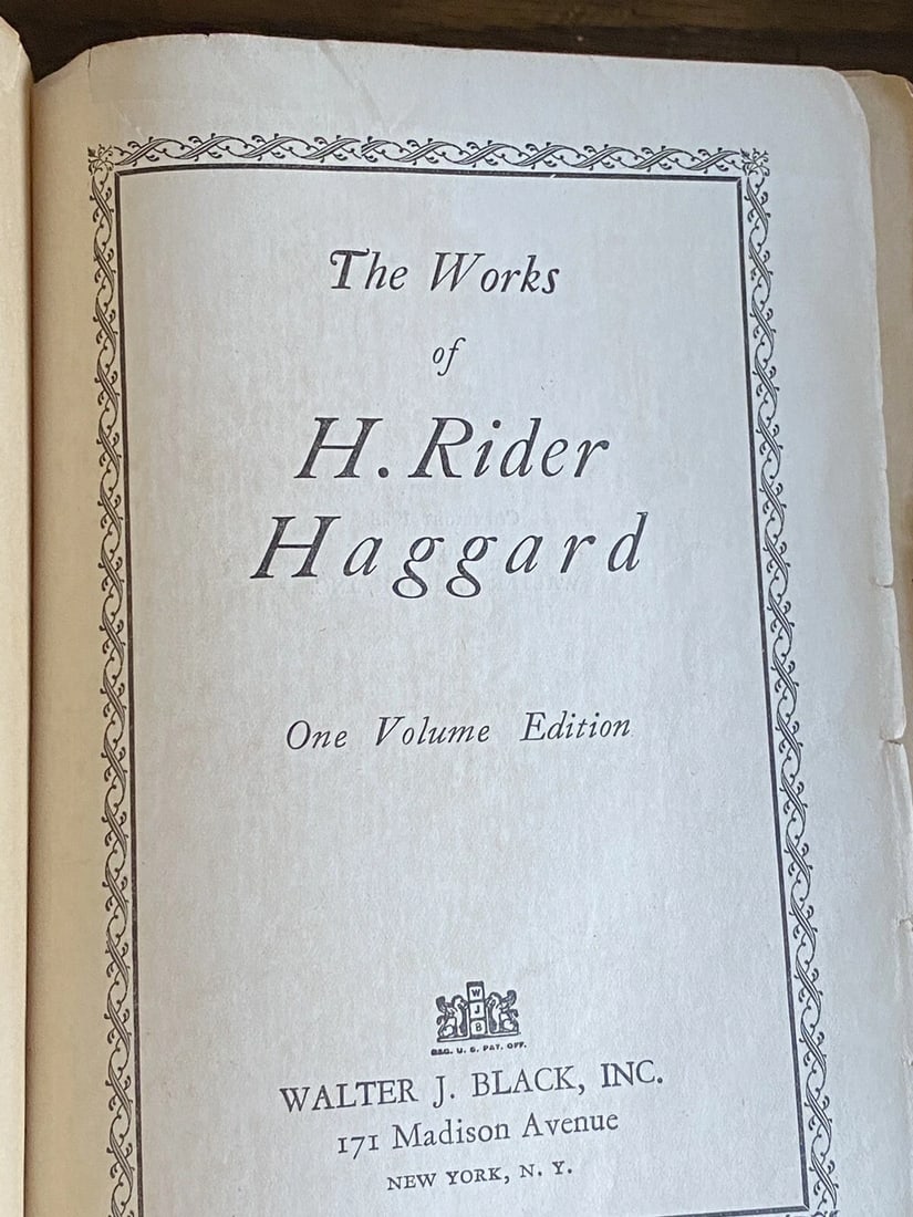 The Works Of H. Rider Haggard One Vol. 4 Stories 1928 Rare Leather Bound Black - 2