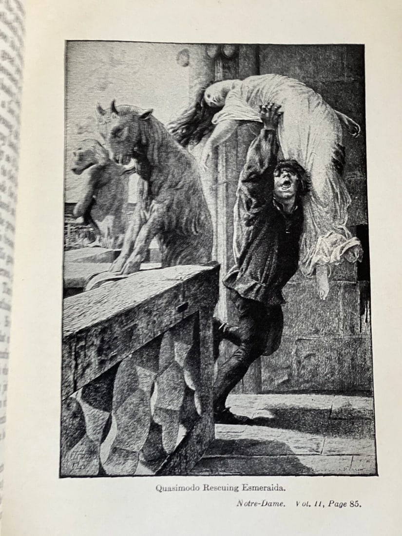 Victor Hugo Notre Dame Vol. I Illustrated University Society 1800’s Rare! - 4