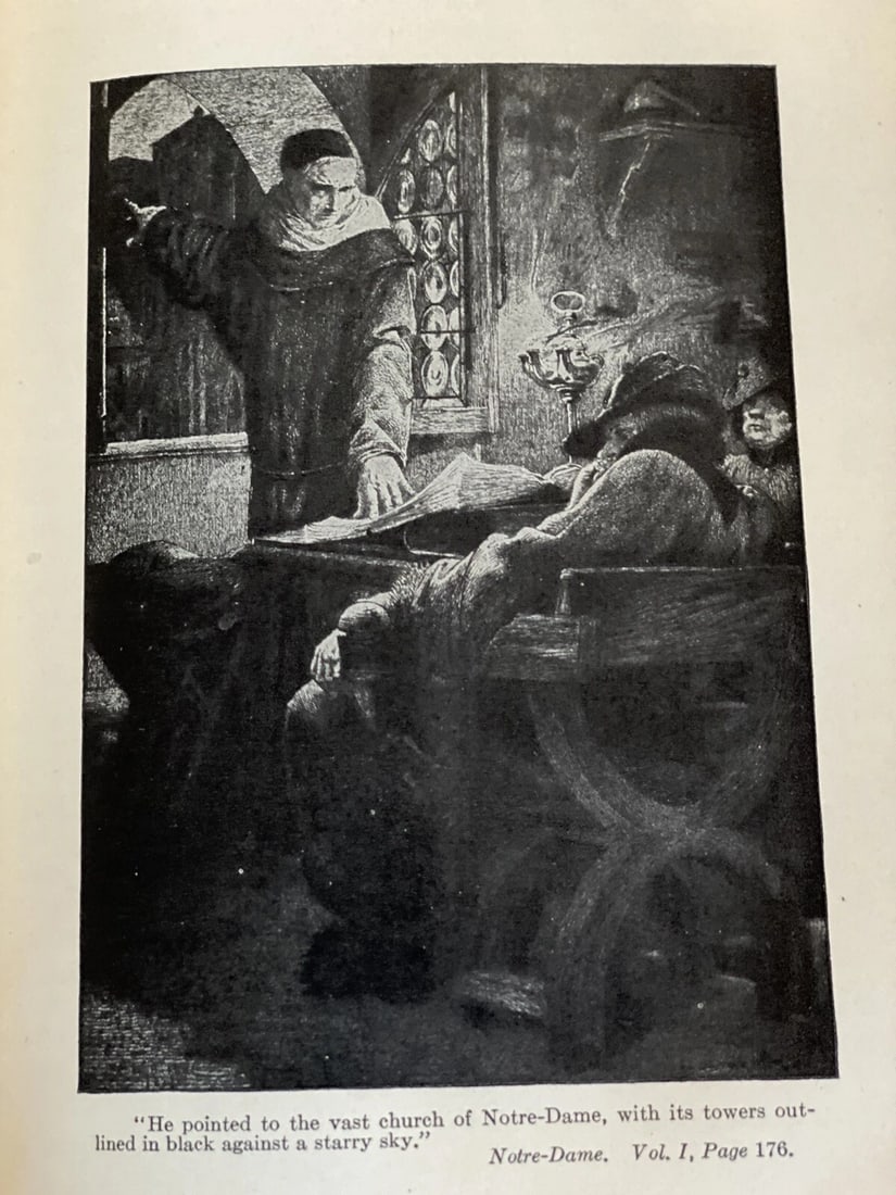 Victor Hugo Notre Dame Vol. I Illustrated University Society 1800’s Rare! - 6