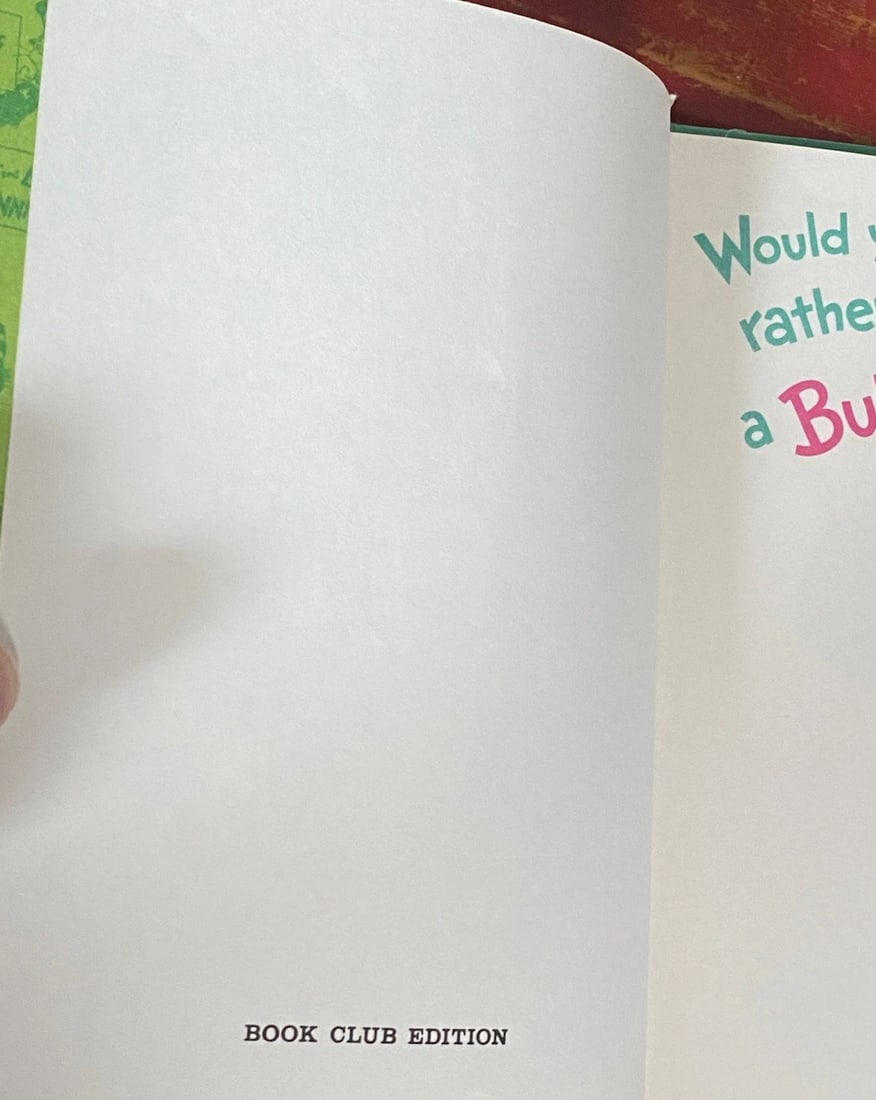 Would You Rather Be a Bullfrog? 1975 1st Edition Book Club Dr Seuss Theo. LeSieg - 7
