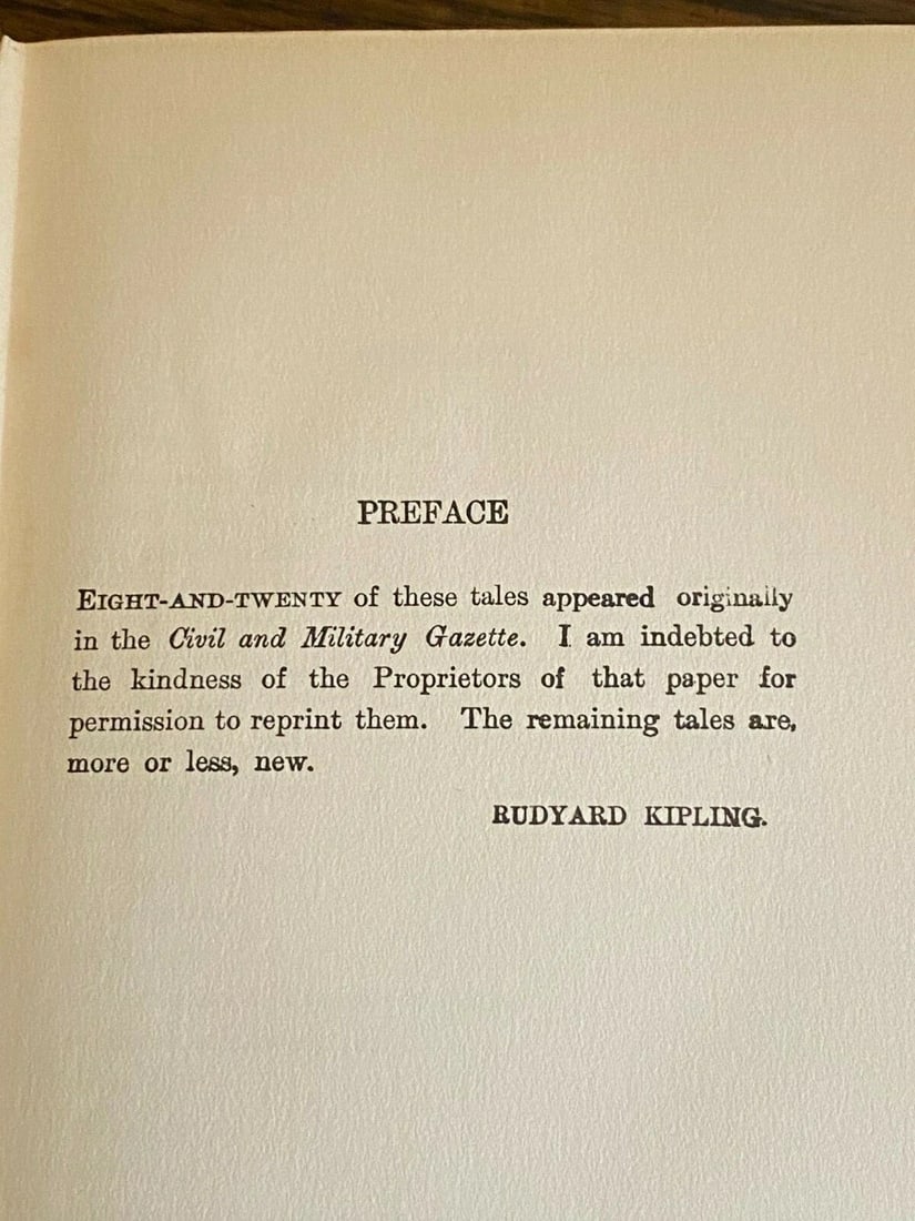 Kipling PLAIN TALES FROM THE HILLS & Bio. Authorized Ed. 1912 HC Doubleday Cloth - 8