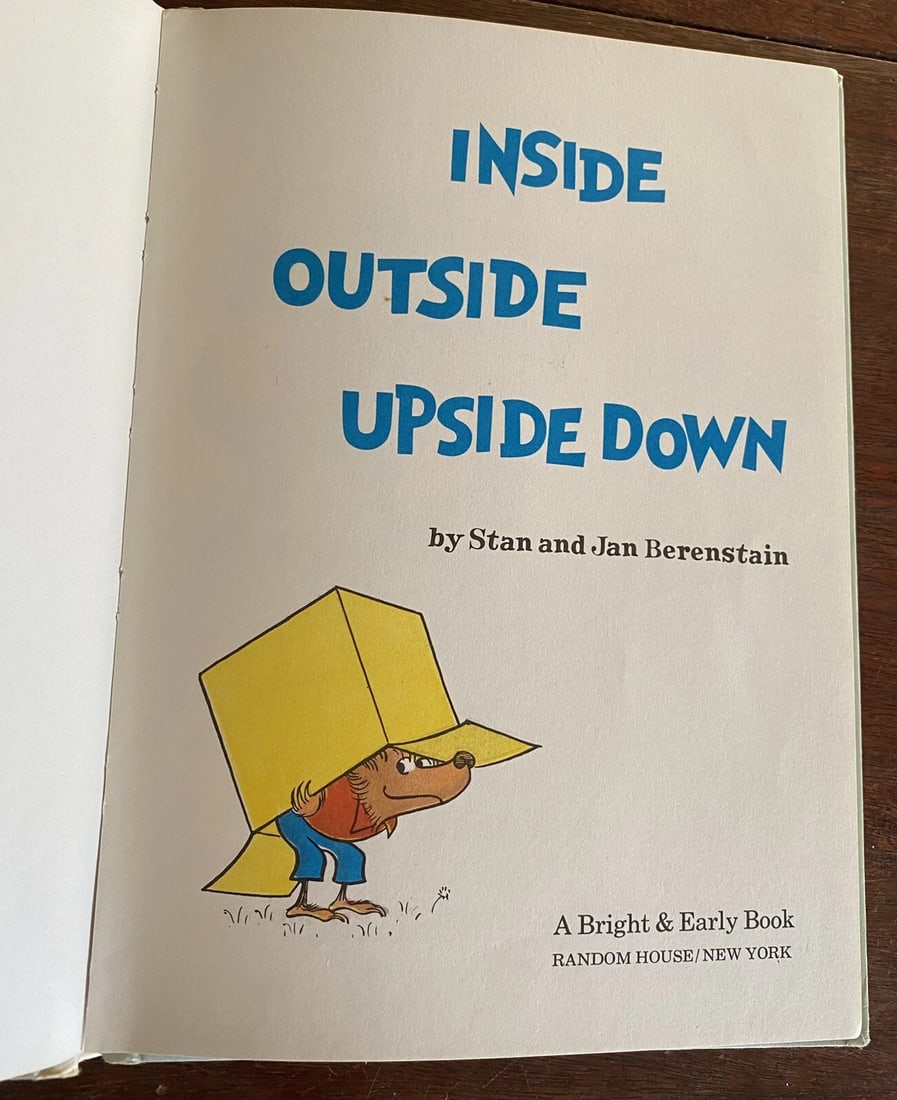 1968 Vtg Inside Outside Upside Down, Stan & Jan Berenstain Book Club 1st LM VG - 2