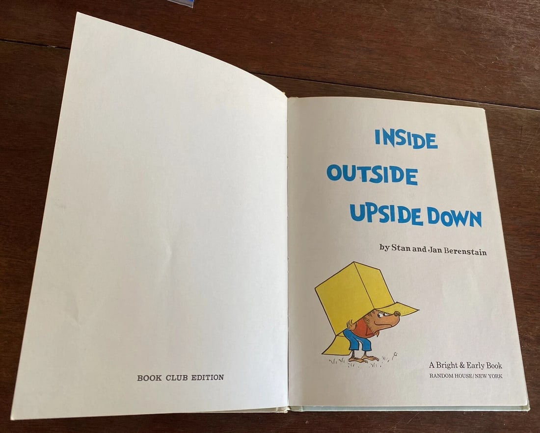 1968 Vtg Inside Outside Upside Down, Stan & Jan Berenstain Book Club 1st LM VG - 8