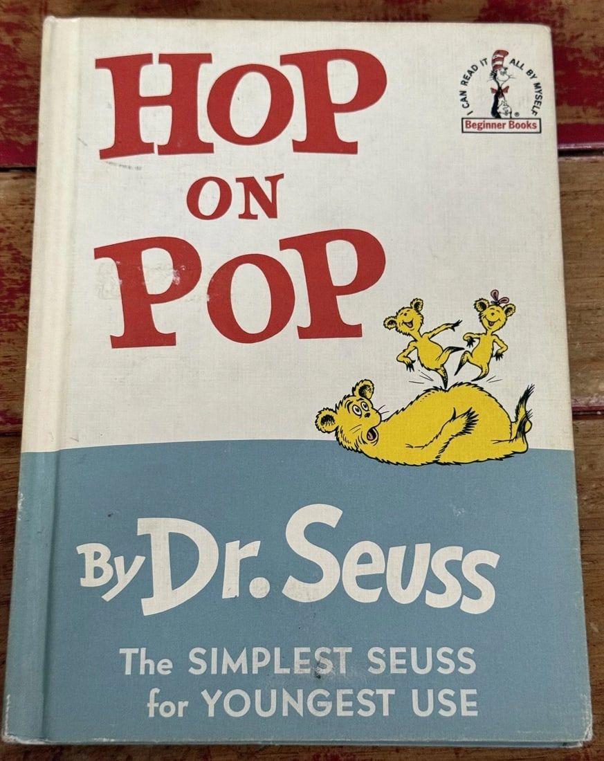 Hop on Pop Dr. Seuss 1963 Random House Book Club Edition HC Very Good Condition: Title: Hop on Pop Dr. Seuss 1963 Random House Book Club Edition HC Very Good Condition Description: The product is a 1963 Hardcover edition of the book Hop on Pop by Dr. Seuss, published by Random Hou