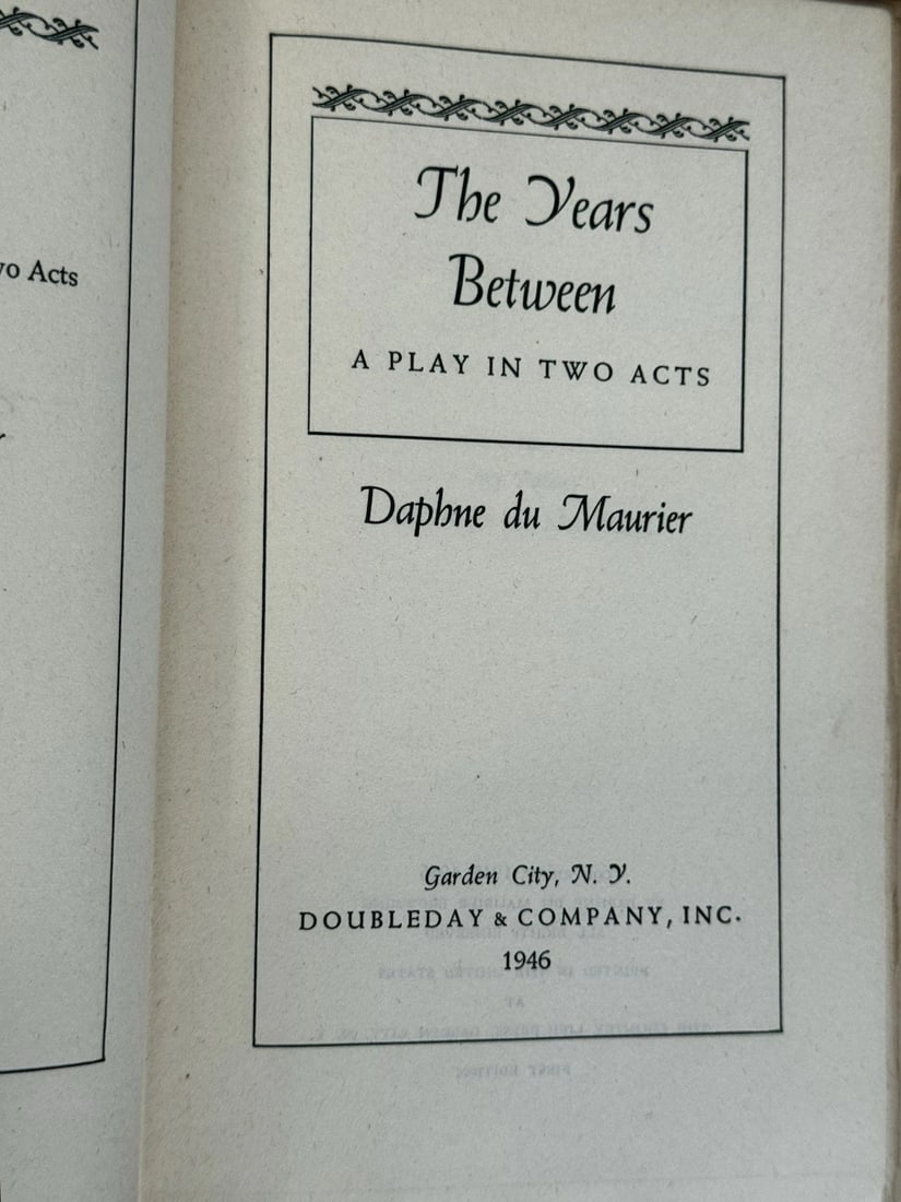 Daphne du Maurier The Years Between First US Edition in DJ Doubleday 1946 VGood - 2
