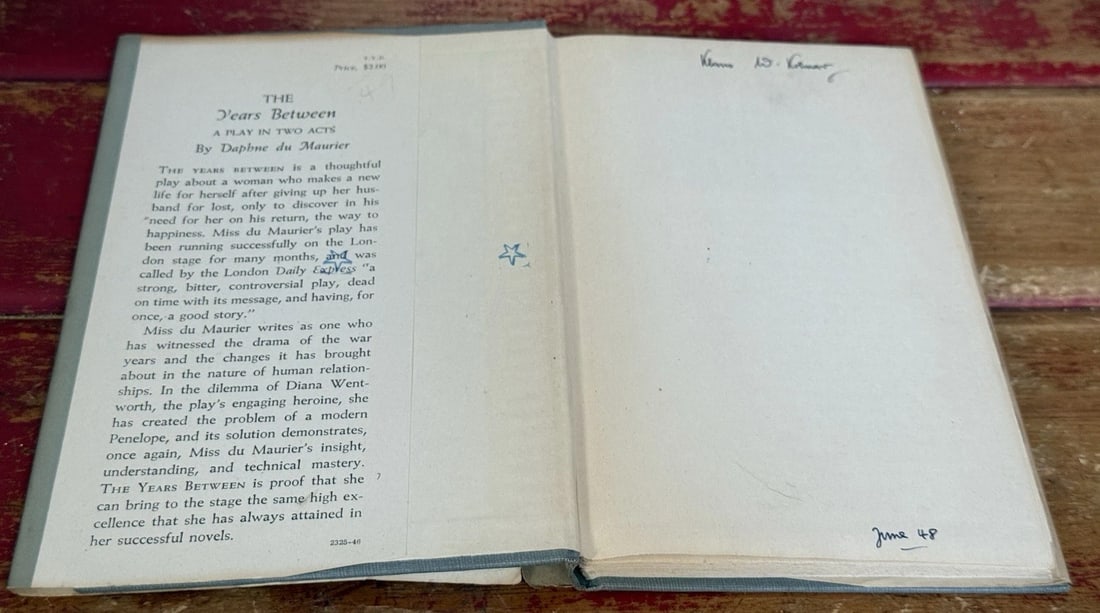 Daphne du Maurier The Years Between First US Edition in DJ Doubleday 1946 VGood - 9