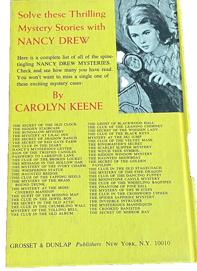 Nancy Drew The Mystery Of The Ivory Charm Carolyn Keene 1936 HC Grosset #13 - 10