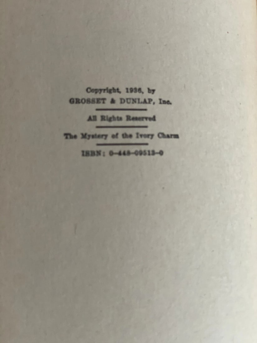 Nancy Drew The Mystery Of The Ivory Charm Carolyn Keene 1936 HC Grosset #13 - 6