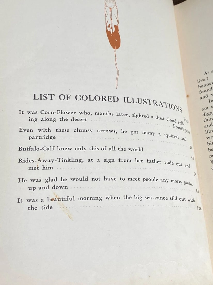The Book Of Indians Holling C Holling Red Hardcover 1935 Illustrated Platt&Munk - 10