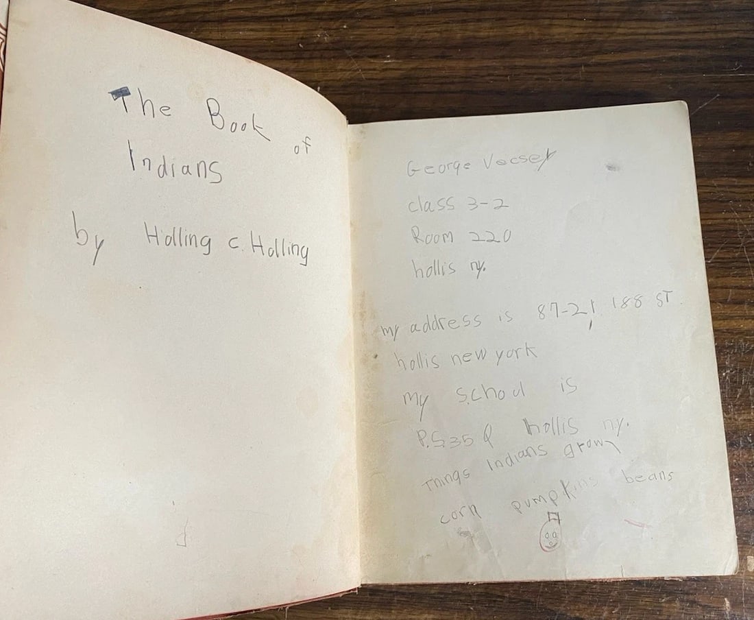 The Book Of Indians Holling C Holling Red Hardcover 1935 Illustrated Platt&Munk - 15