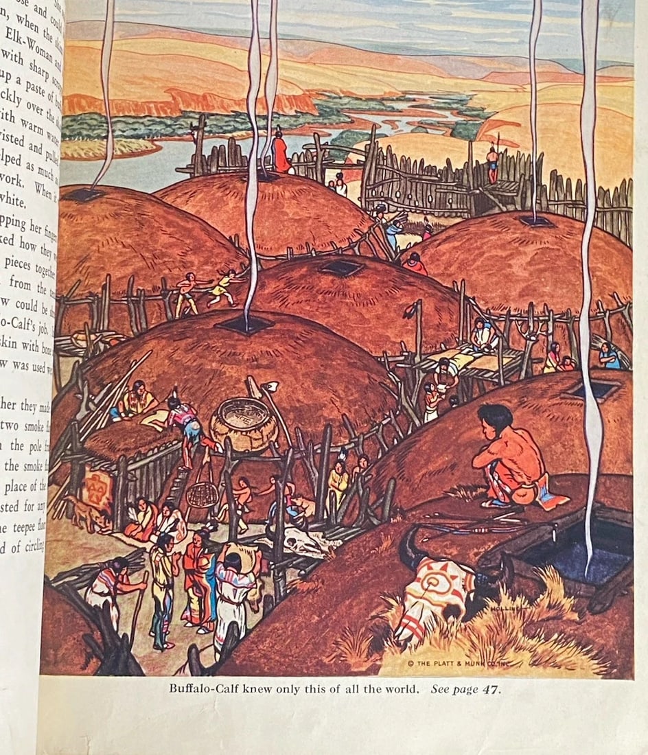 The Book Of Indians Holling C Holling Red Hardcover 1935 Illustrated Platt&Munk - 8