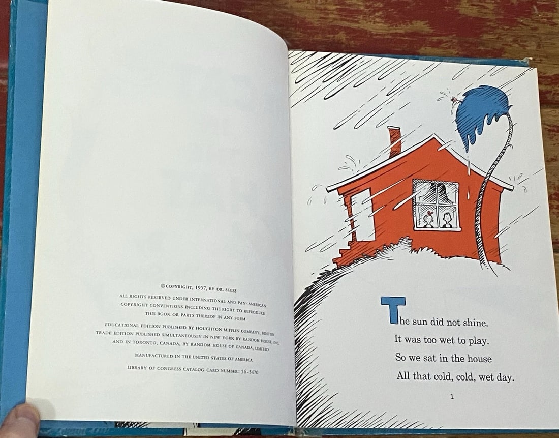 The Cat In The Hat Dr. Seuss 1957 First Edition Early Print NOT BC Random House - 6