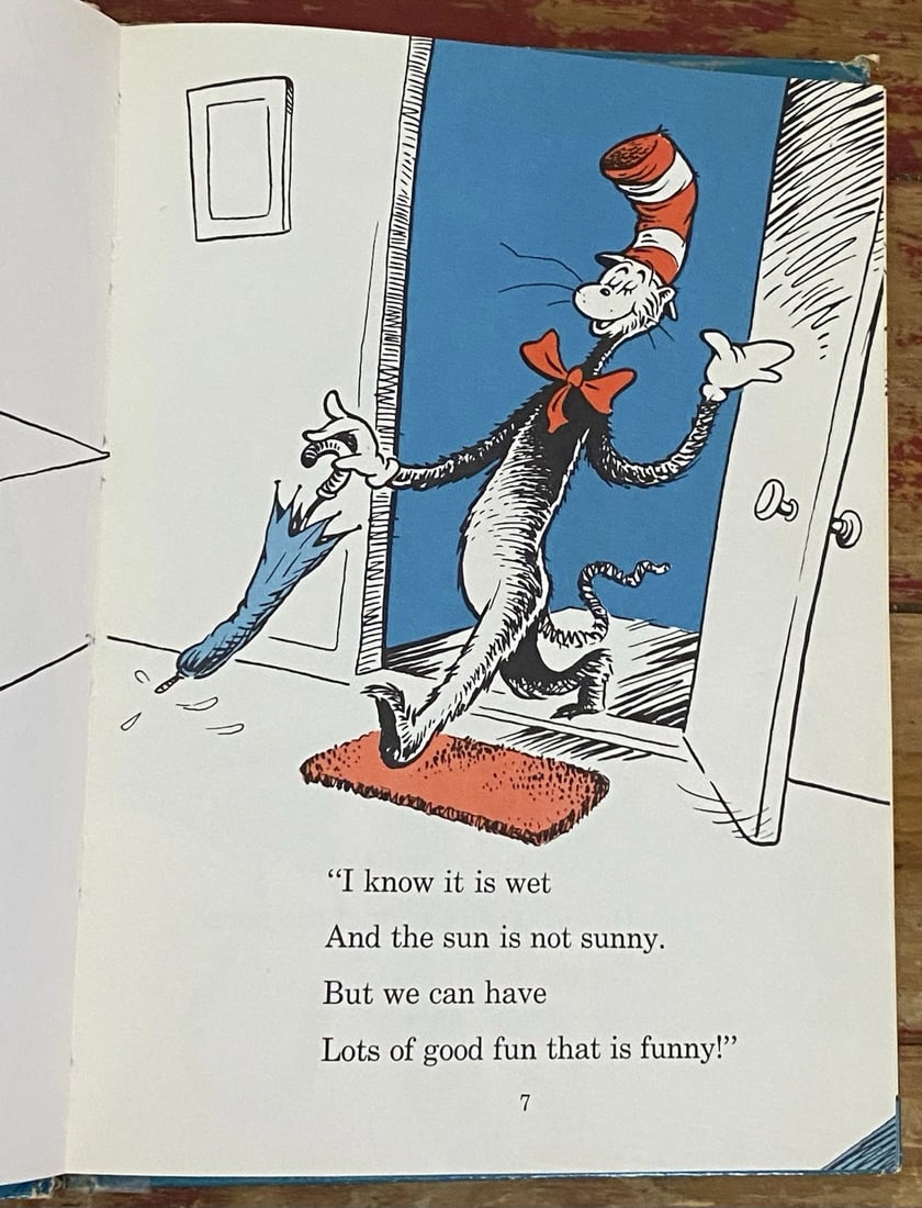 The Cat In The Hat Dr. Seuss 1957 First Edition Early Print NOT BC Random House - 8