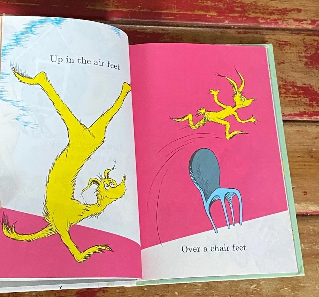 THE FOOT BOOK Dr. Seuss Grolier 1stEd Message Reprint 1993 HC No Writing RARE - 8