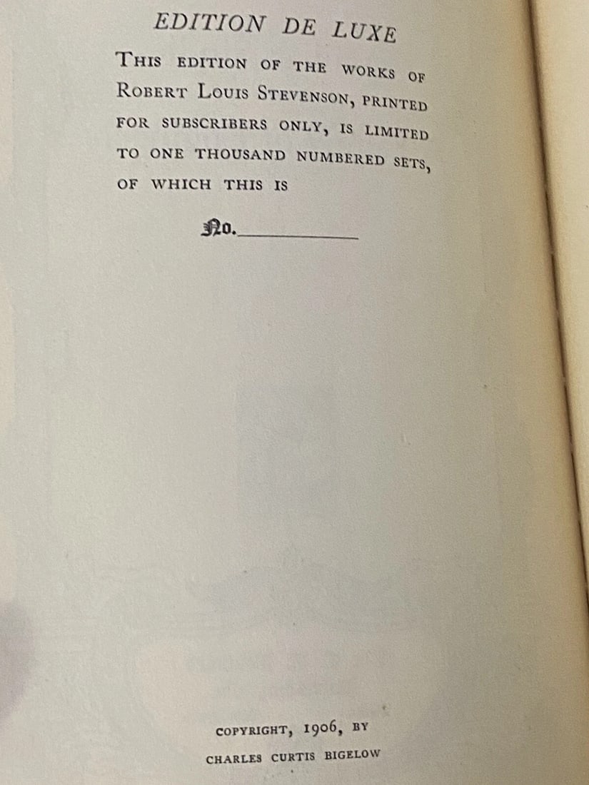 Robert L. Stevenson DeLuxe Ltd.Ed. 1,000 Familiar Studies VolX C.T.Brainard 1906 - 2