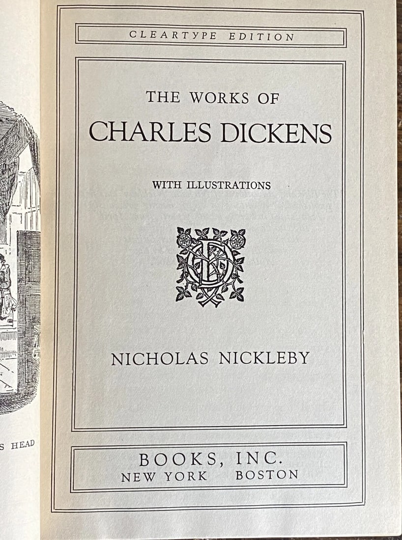 Nicholas Nickleby Cleartype Edition Books Inc HC 1930’s V Good - 2