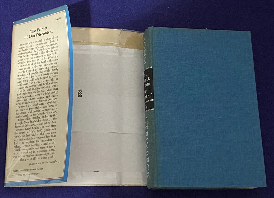 John STEINBECK The Winter of Our Discontent 1961 1st/1st Viking HBDJ Very Good - 14