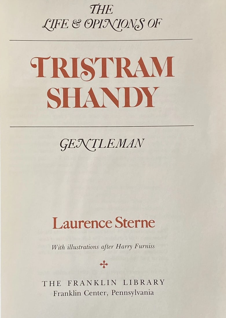 Rare Tristram Shandy Laurence Sterne The Franklin Library 1981 HC Unread Leather - 2