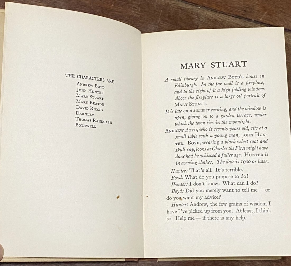 John DRINKWATER Mary Stuart A Play 1st Ed/Print 1921 HC/DJ Houghton Mifflin - 12