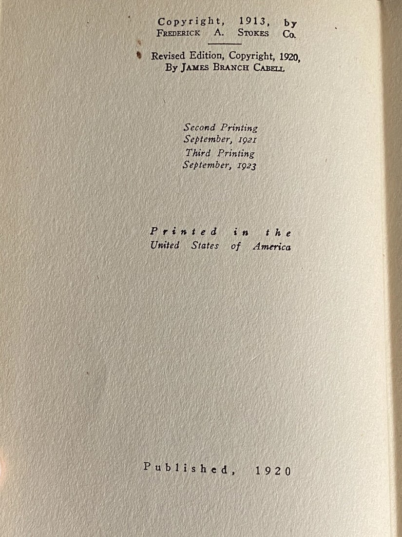 Domnei James Branch Cabell 1st/3rd Printing 1923 HC VGood Robert McBride NY - 4