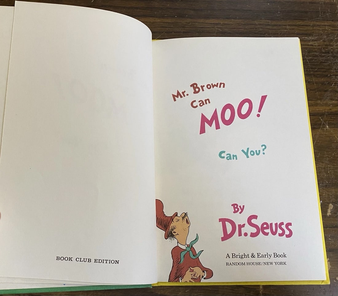 Dr. Seuss Mr. Brown Can Moo! Can You? Dr. Seuss's Book Wonderful Noises 1st BC - 14