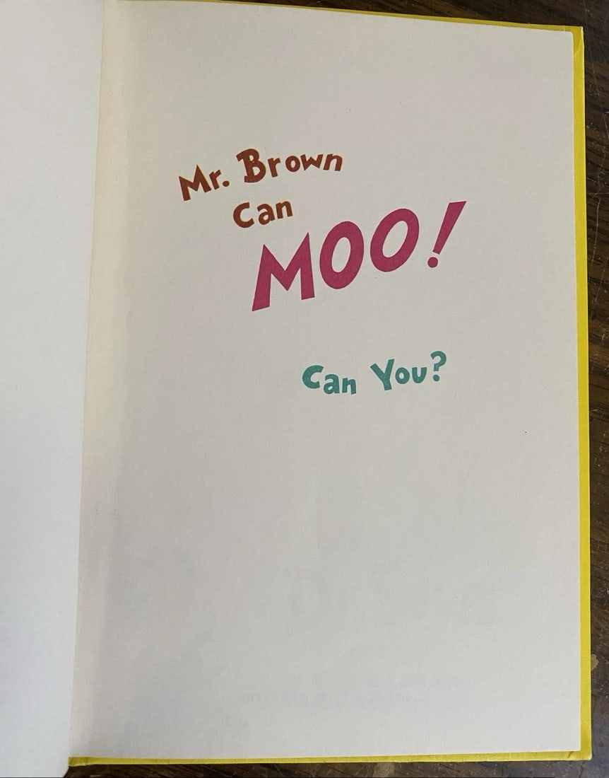 Dr. Seuss Mr. Brown Can Moo! Can You? Dr. Seuss's Book Wonderful Noises 1st BC - 8