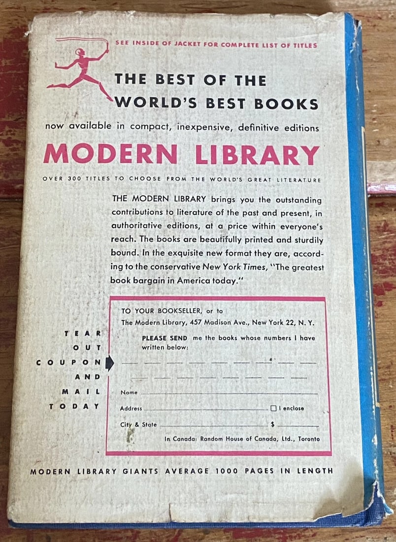 THE BEST SHORT STORIES OF O. HENRY Modern Library Edition 1945 HC/DJ V Good - 6