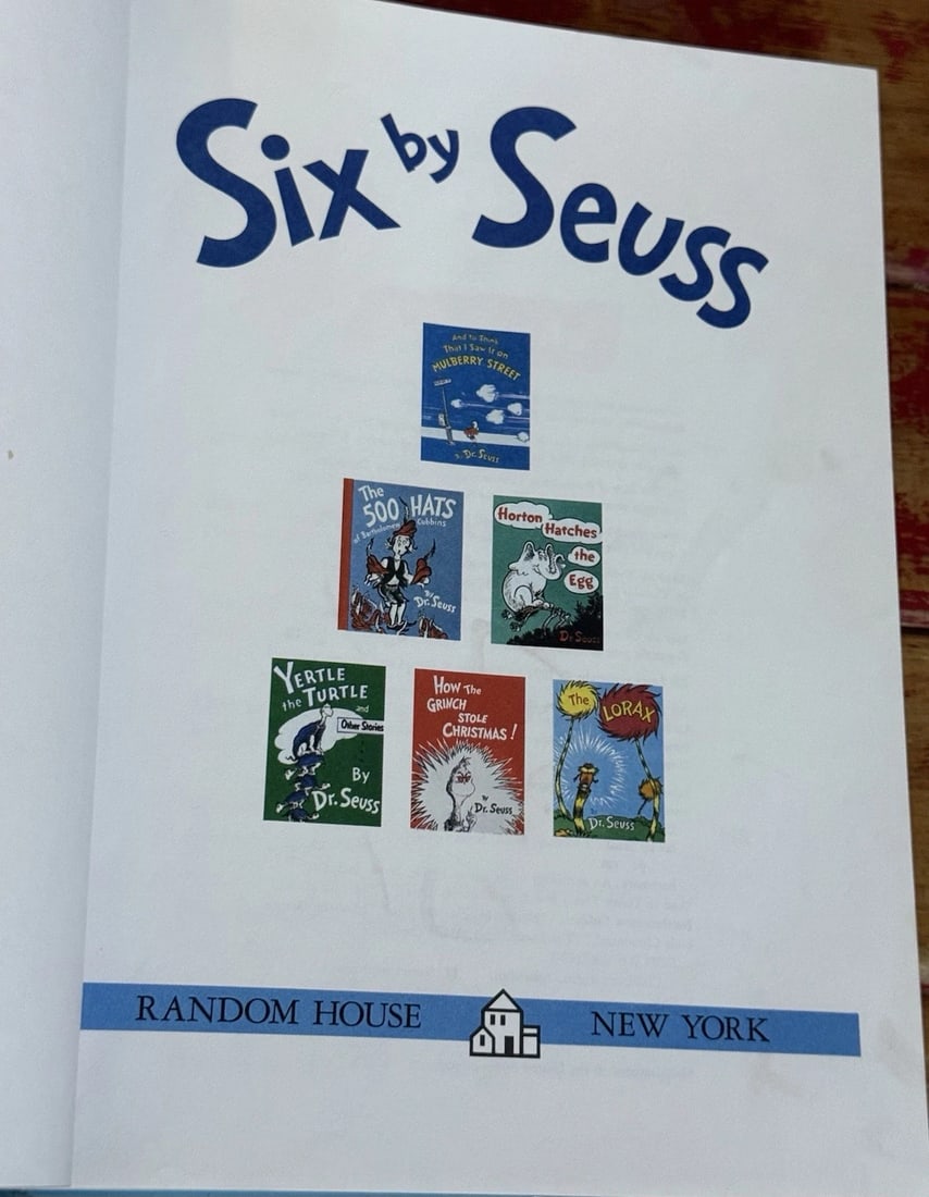 Six By Seuss A Treasury Of Dr. Seuss Classics HC 1991 1st Ed. Banned Book Random - 4