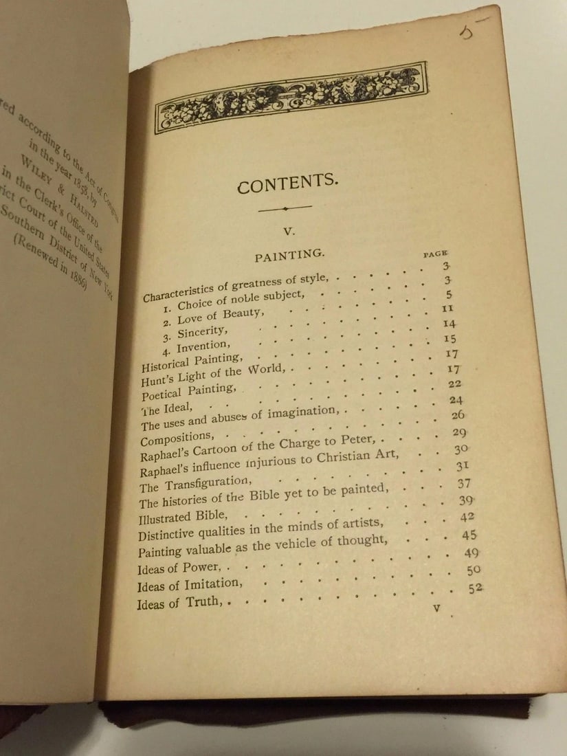TRUE AND BEAUTIFUL By John Ruskin Leatherbound 1886 MM Caldwell NY RARE! - 9