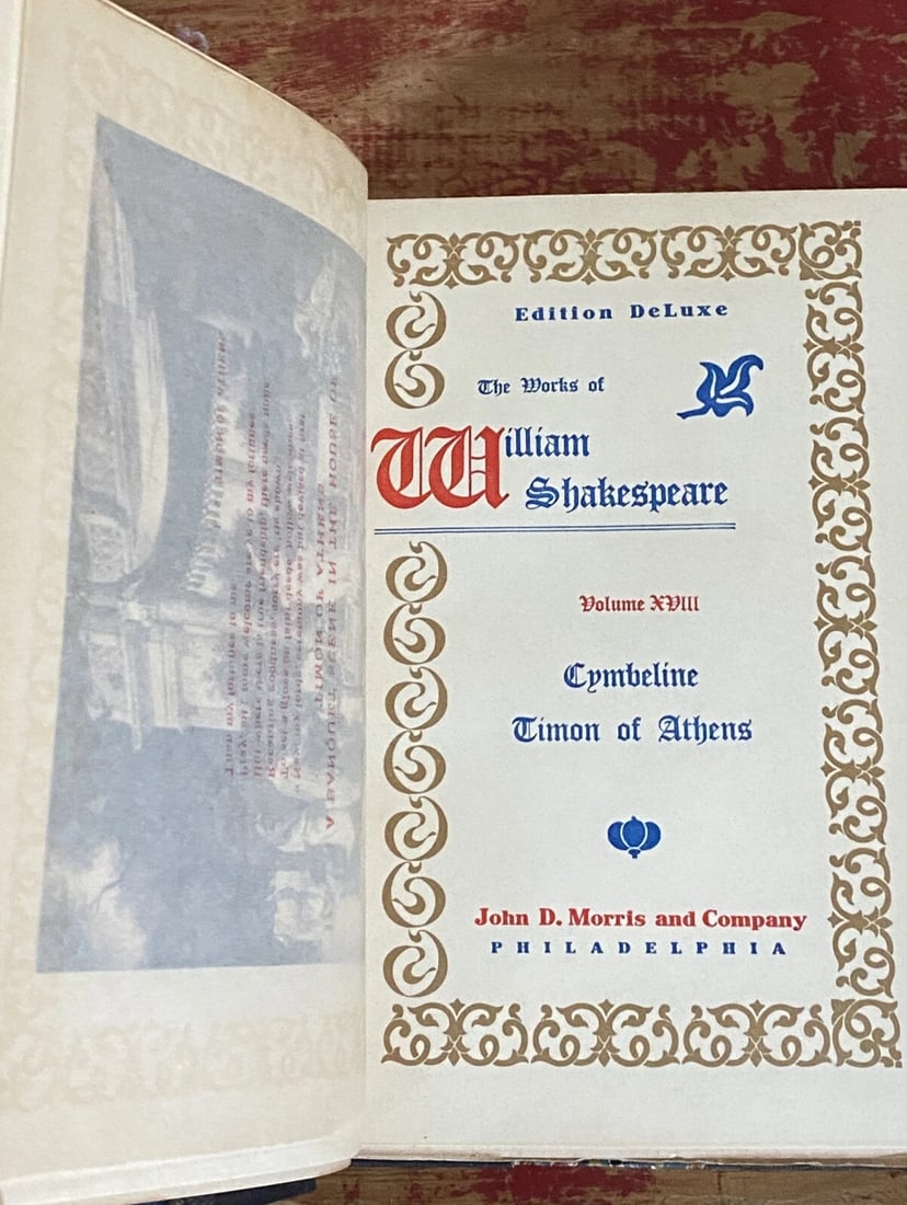 Shakespeare’s Works Elgin Ed. Deluxe Vol. XVIII#360/1000 Morris 1901 Cymbeline - 13