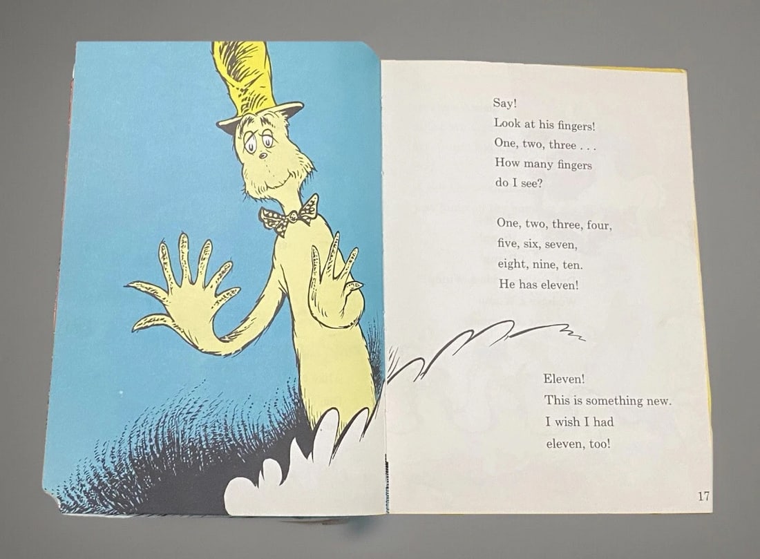 Dr Seuss One Fish Two Fish Red Fish Blue Fish 1960 HC Book Club Edition V Good - 9