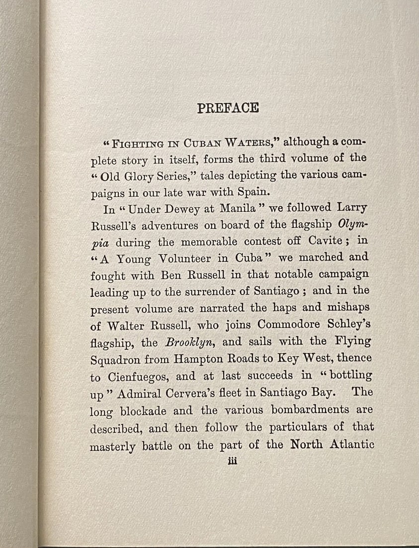 Fighting In Cuban Waters By Edward Stratemeyer First Ed. 1899 Old Glory Illus. - 13