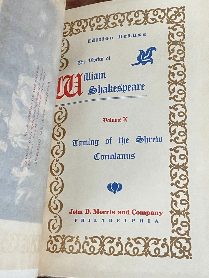 Shakespeare’s Works Elgin Ed.DeluxeVol X 1901 #306/1000 TamingOfShrew,Coriolanus - 2