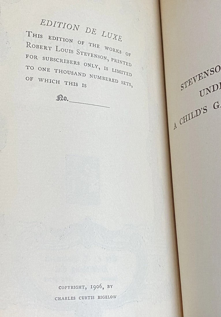 Robert L. Stevenson DeLuxe Ltd.Ed. Poems,Ballads, Plays Vol.VIII 1906 CTBrainard - 4