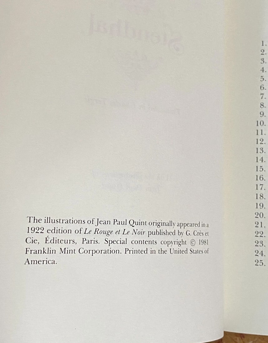 The Red and the Black by Stendhal Franklin Library 1981 Illus. Lthr, Gilt Fine - 12