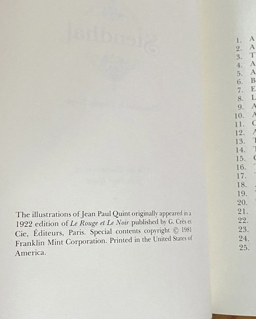 The Red and the Black by Stendhal Franklin Library 1981 Illus. Lthr, Gilt Fine - 4