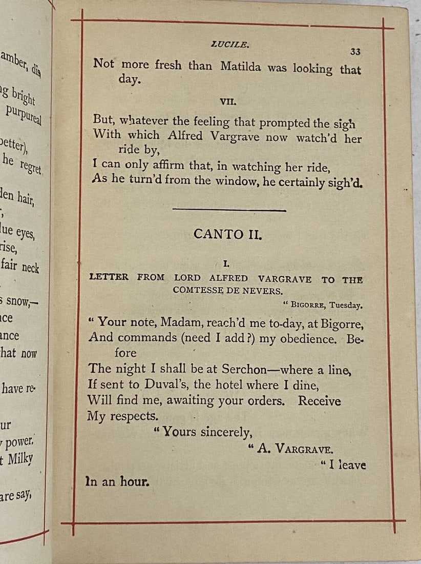 Lucile by Owen Meredith Worthington NY HC Rare 1889 Ornate Decoration Antique VG - 10