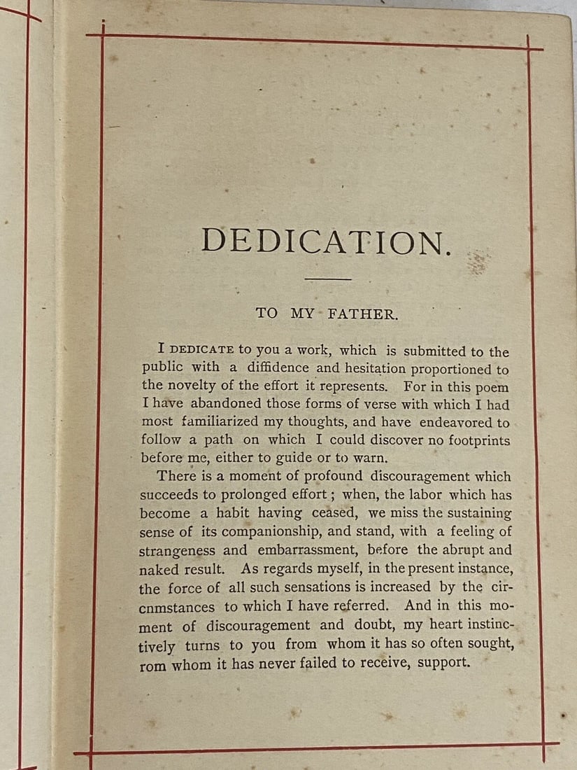 Lucile by Owen Meredith Worthington NY HC Rare 1889 Ornate Decoration Antique VG - 8