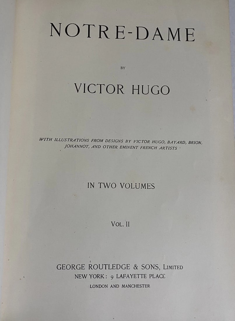 Victor Hugo’s Novels Notre Dame Vol. II Illustrated 1887 Library Edition HC Good - 5