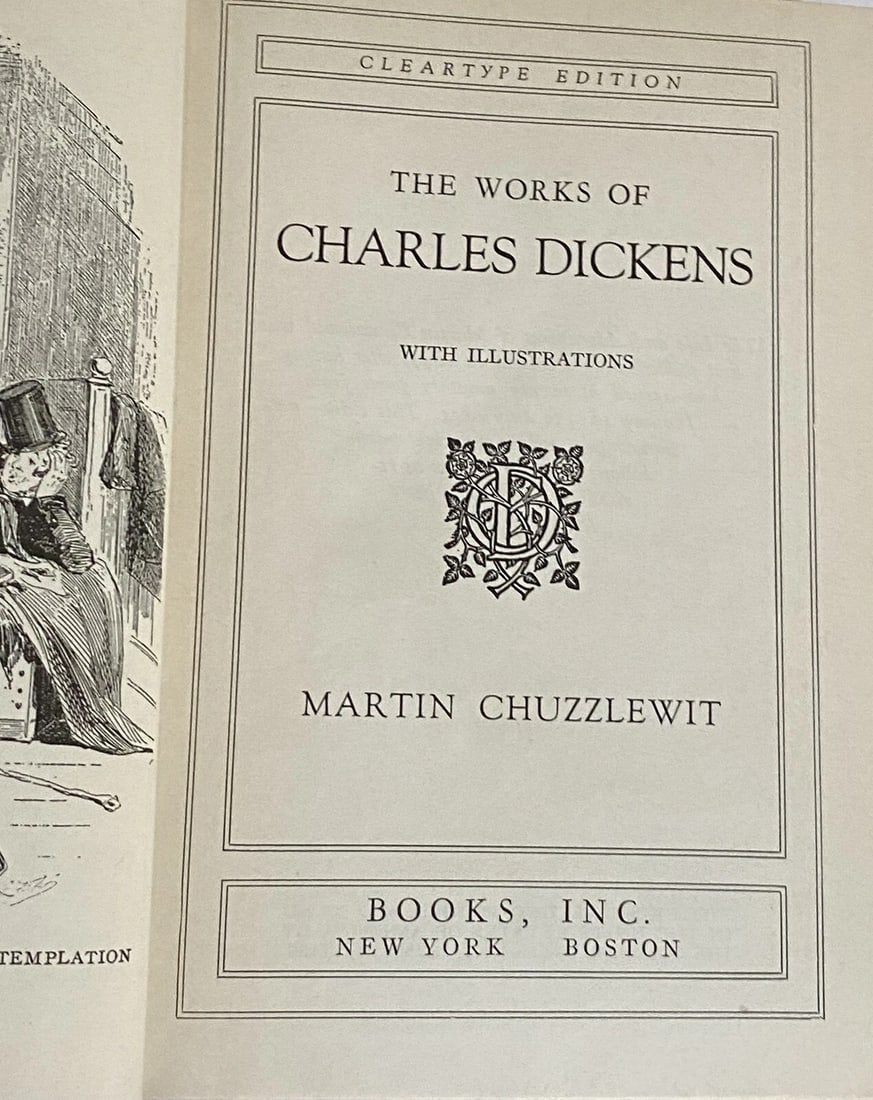 Charles Dickens MARTIN CHUZZLEWIT Vol. II Books Inc. 1936 HC - 2