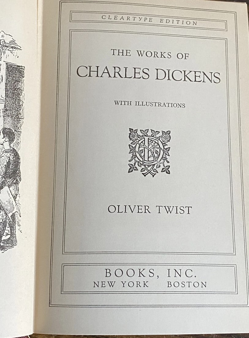 OLIVER TWIST Cleartype Edition Books Inc HC Illustrated 1930’s V Good - 2